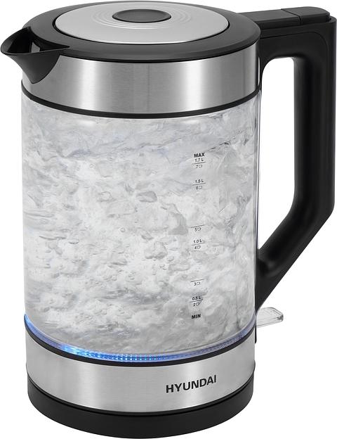 Чайник электрический Hyundai HYK-G3509 1.7л. 2200Вт черный/прозрачный корпус: стекло/пластик фото 3