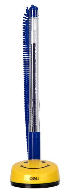 Ручка шариковая Deli E6793BLUE на подставке 0.5мм синие чернила фото 2
