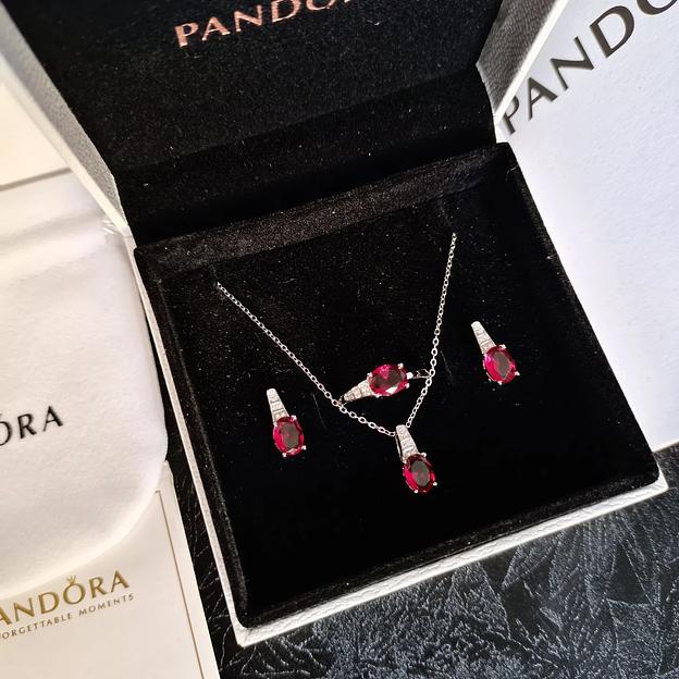 Комплект из серебра Pandora «Любовь» колье, кольцо и серьги фото 1