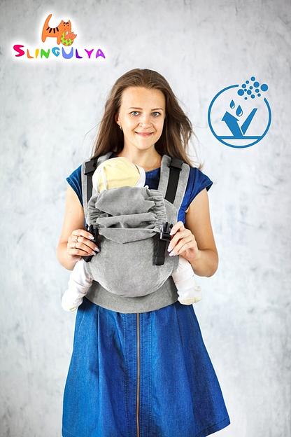 Слинг-рюкзак «Светло-серый вельвет» опт фото 1