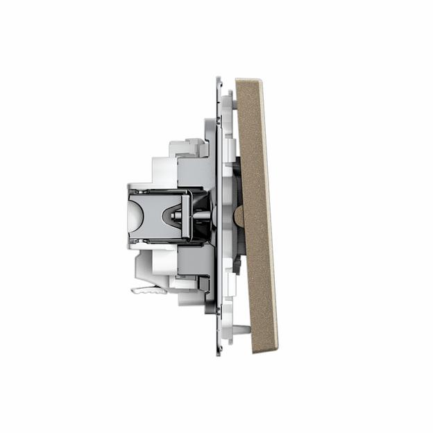 ARTGALLERY 2-клавишный ВЫКЛЮЧАТЕЛЬ, 10АХ, механизм, быстрозажимные клеммы, ШАМПАНЬ фото 3