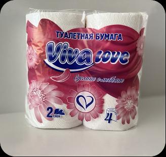 Туалетная бумага Viva Love белая 4 рулона, опт фото 1