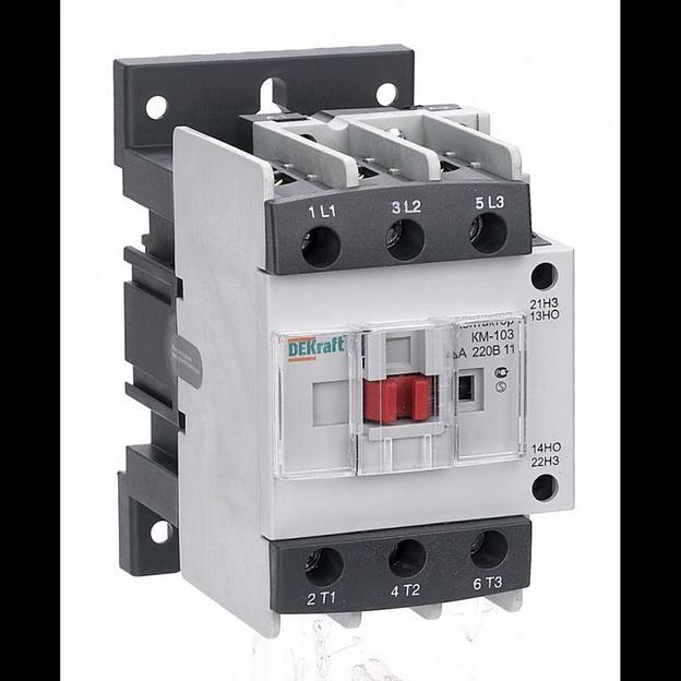 Контактор КМ-103 40А кат. 220В AC 1НО+1НЗ AC-3 DEKraft 22128DEK фото 1
