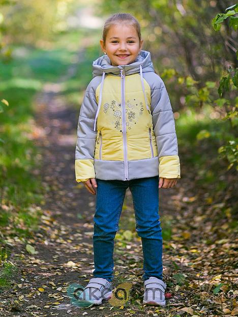 Куртка «Аглая» 26, 104 светло-желтый/серебро ОПТ фото 1