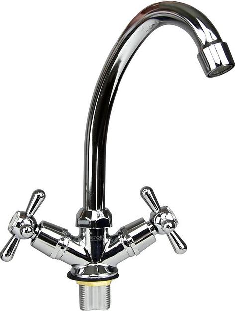 Смеситель для мойки двуручный Istok life с поворотным изливом фото 1