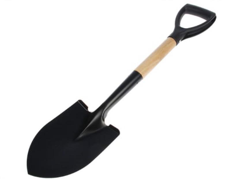 Лопата автомобильная термообработанная с черенком и пластиковой ручкой «МАТ и К», опт фото 1
