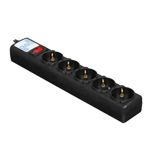 Сетевой фильтр PowerCube Ф-удлинитель, PC 3м, 5р, черн.граф. 10А, UPS(C14), SPG5-B3 (SPG5-B3) фото 1