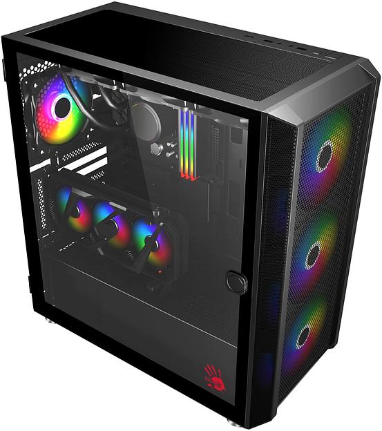 Корпус Bloody BD-CC119 черный без БП ATX 7x120mm 2xUSB3.0 audio bott PSU фото 3