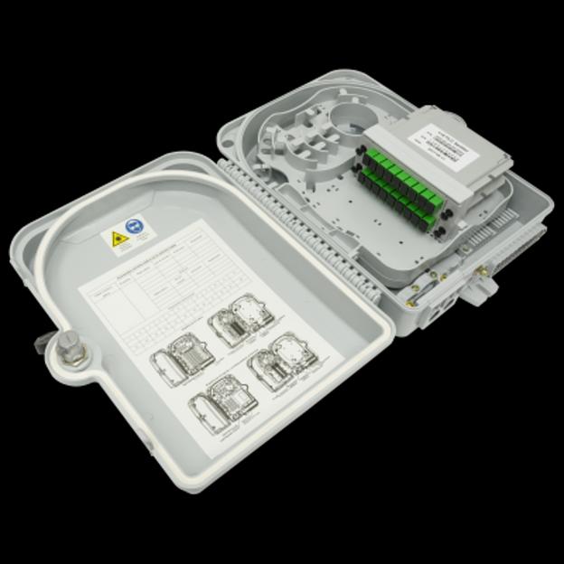 Коробка распределительная оптическая SNR-FTTH-FDB-24A (укомплектованная 2 делителями 1х8) фото 1