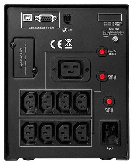 ИБП CyberPower PR3000ELCDSL, Line-Interactive, 3000VA/2700W, 8 IEC-320 С13, 1 IEC C19 розеток, USB&Serial, SNMPslot, LCD дисплей, Black, 0.6х0.3х0.4м., 29.6кг. CyberPower PR3000ELCDSL фото 2