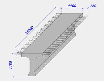Балка железобетонная для пролётных строений фото 1