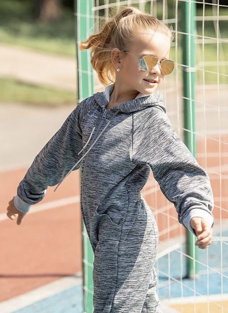 Комбинезон для девочки Batik, рост 110 см, серый ОПТ фото 3