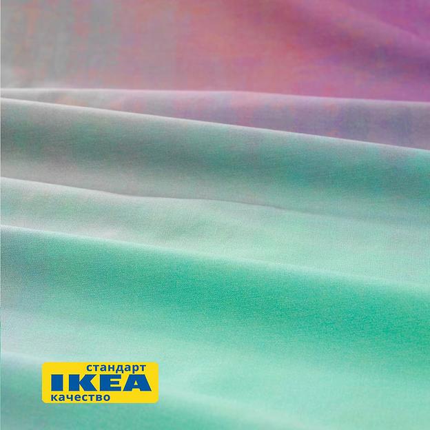 Пододеяльник 1,5 спальный, наволочка ИСТЭРО (ИКЕА ПИПСТЭКРА) 150x200/50x70, разноцветный, миткаль KL-60438951 фото 4