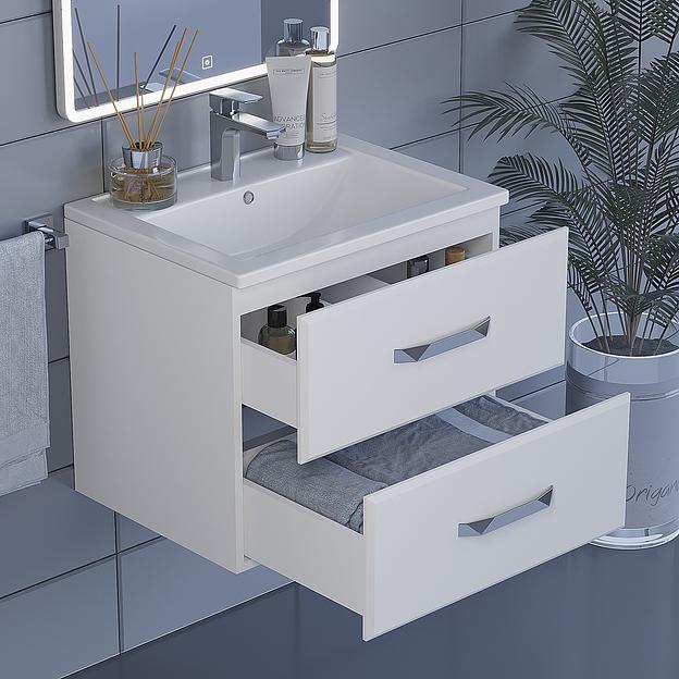 Тумба под раковину для ванной Uperwood Foster 60 см, подвесная, белая фото 7