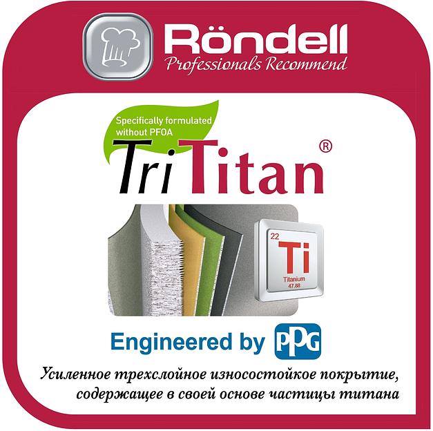 Сковорода Rondell Walzer RDA-769 круглая 28см покрытие: TriTitan ручка несъемная (без крышки) черный фото 8