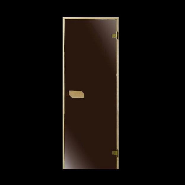 Дверь для бани/сауны с каленым стеклом, прозрачная фото 1