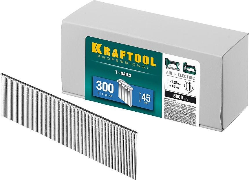 KRAFTOOL гвозди тип 300 (47/J/ F), 45 мм, калибр 18GA. 5000 шт (31785-45) фото 1