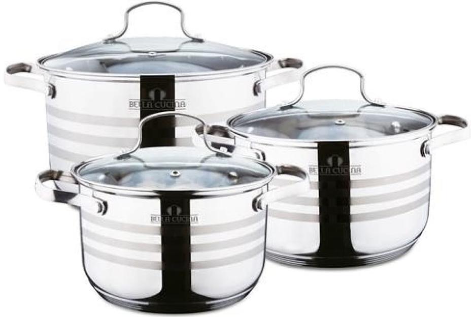 Набор посуды Bella Cucina «Treviso» 6 предметов (11.1, 13.5, 16.2 л) арт.BC-2114 ОПТ фото 1