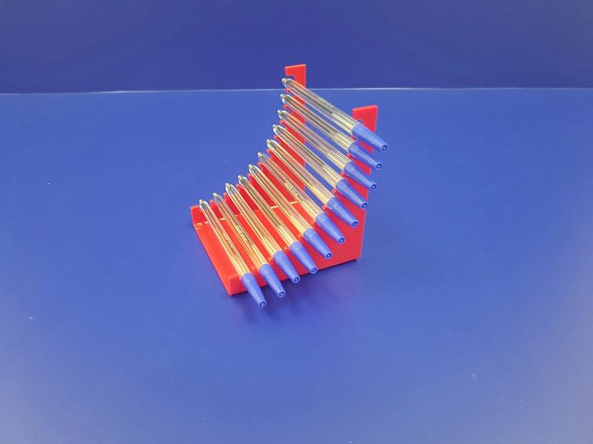 Подставка для ручек карандашей кистей 12 секции (горка радиус, цвет красный) фото 3