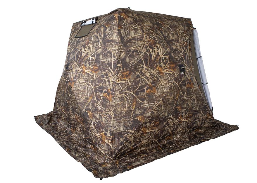 Палатка СТЭК куб 3 КМФ, выход под трубу, 220*220*205 см. фото 4