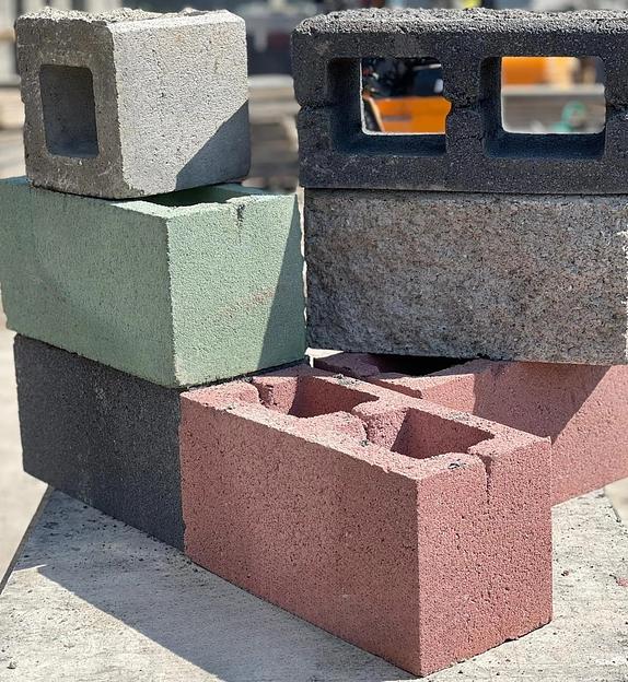 Сплитерный блок гладкий, 390х190х190 мм, цветной фото 1