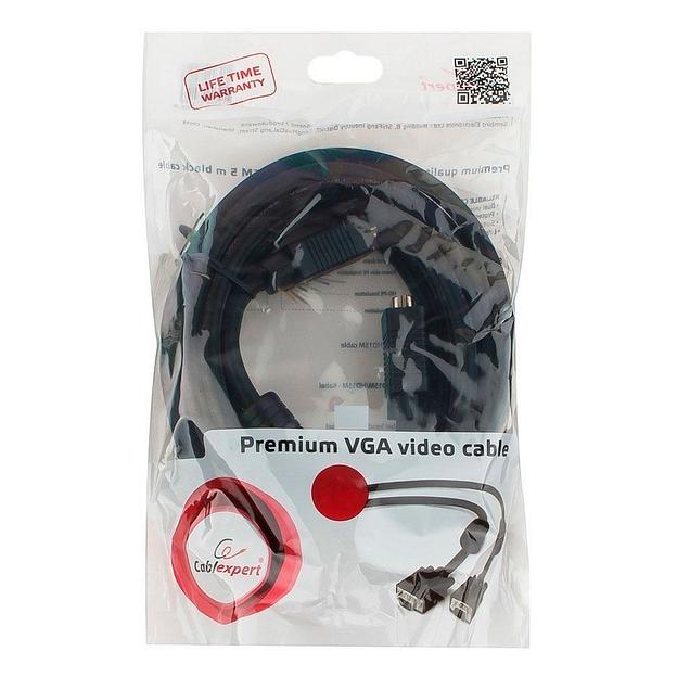 Кабель Cablexpert Кабель VGA Pro Cablexpert CC-PVGA-6 черный, 1.8м, 15M/15M, экран, феррит. кольца, пакет фото 3