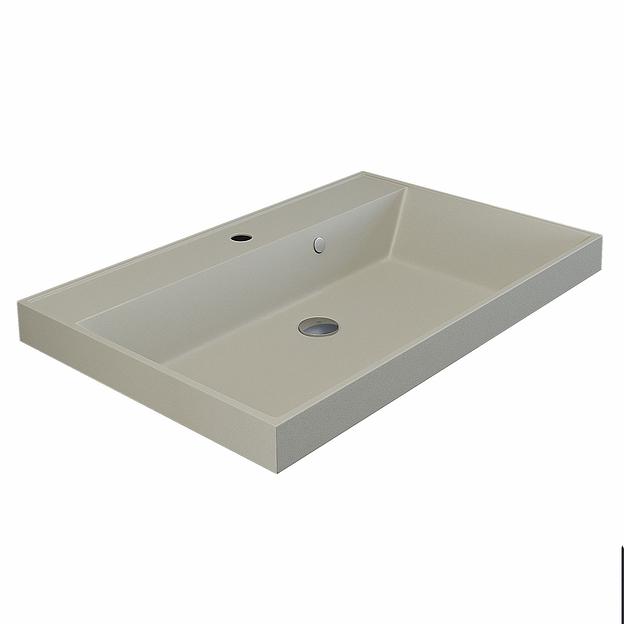 Раковина кварцевая для ванной комнаты Uperwood Classic Quartz 70 см, бежевая матовая, лён фото 6