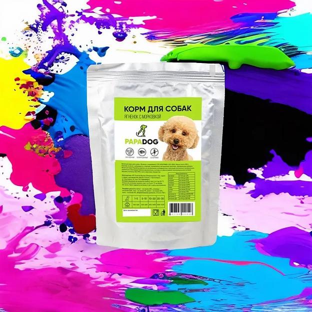 Корм для собак влажный PapaDog Holistic «Ягнёнок с морковкой» 300 г ОПТ фото 6
