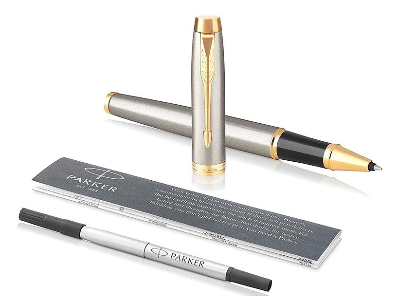 Ручка роллер Parker IM Core T321 (CW1931663) Brushed Metal GT F черн. черн. подар.кор. фото 5