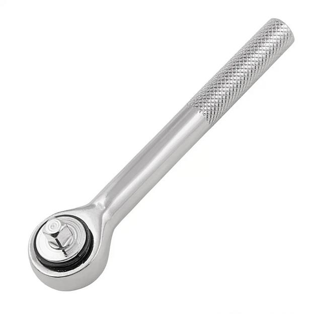 Ключ-трещотка 1/4, 45 зубьев, с переключатем, хром фото 2