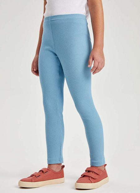 Детские голубые леггинсы в рубчик ОПТ фото 2