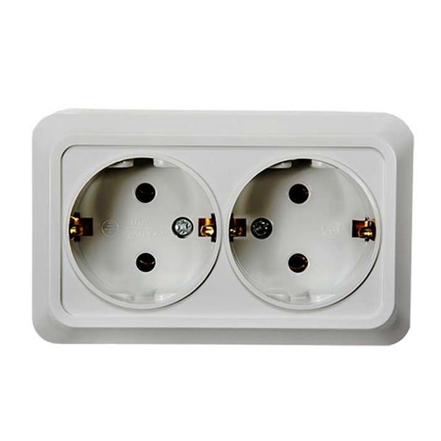 Розетка 2-м BOLLETO с заземл. накл. 7128 бел. ASD / IN HOME 4680005959839 фото 1