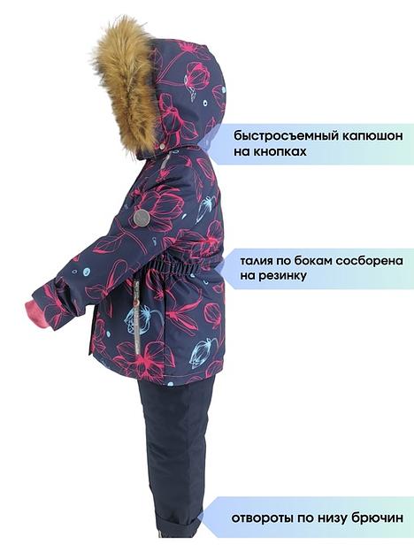 Костюм зимний с меховой опушкой на девочку «Nicole» цвет 1 ОПТ фото 5