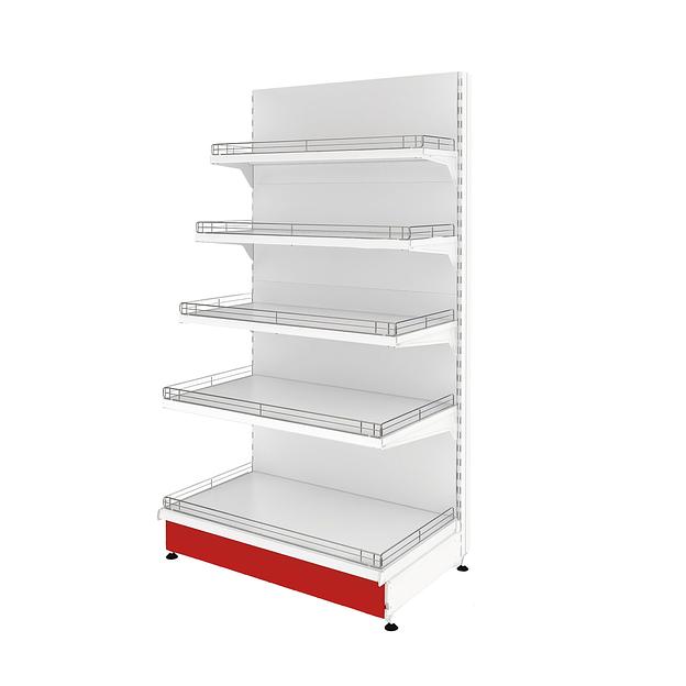 Стеллаж торговый пристенный Купец 1250x500x2200 5 полок фото 1