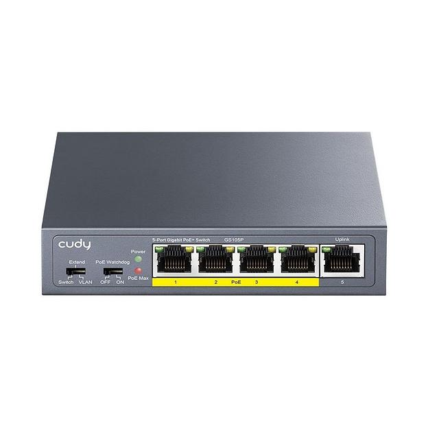 Коммутатор CUDY 5-Port Gigabit PoE+ Switch 36W фото 1