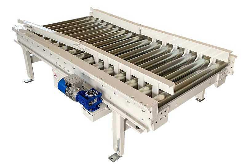 Роликовый конвейер с электрическим выравнивателем поддонов фото 1