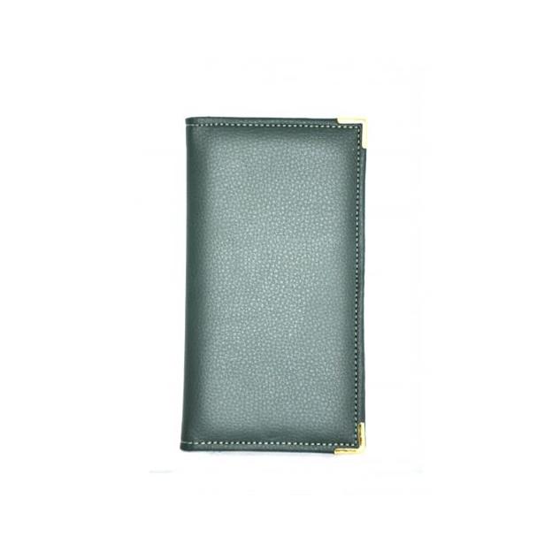 Папка для счетов 22*11см кож.зам.-шелк зеленая /1/ фото 1