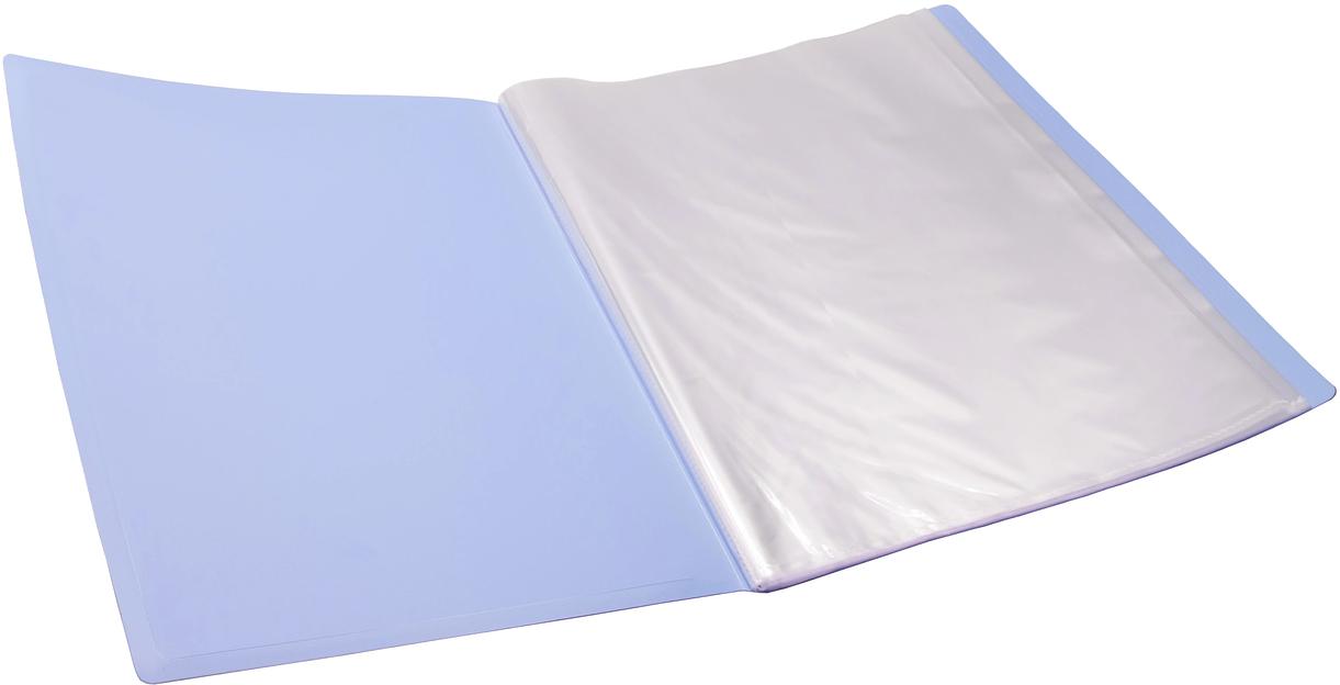 Папка-портфолио с 40 прозр.вклад. Silwerhof Create SCR-P40AZURE A4 пластик 0.7мм карм.на лиц.стор. голубой фото 3