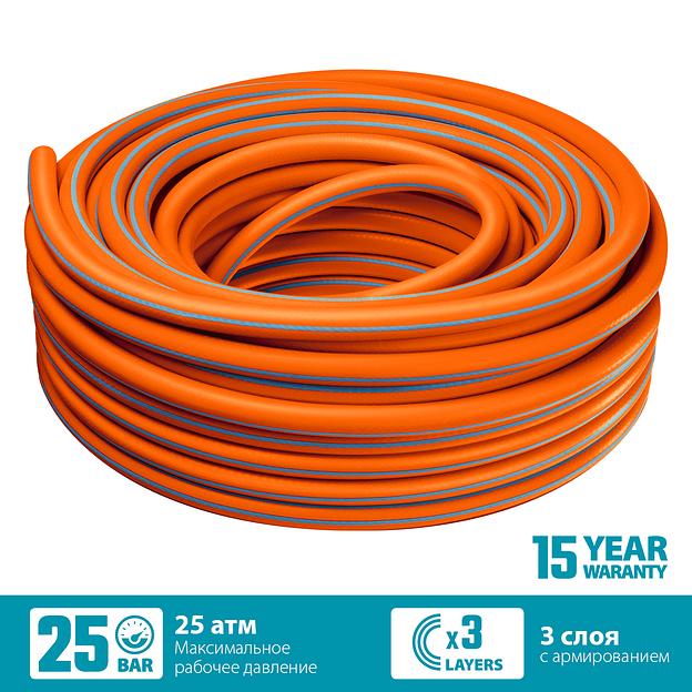 GRINDA FLEX 3, 1/2″, 25 м, 25 атм, из термоэластопласта, трёхслойный, армированный, гибкий, поливочный шланг, PROLine (429008-1/2-25) фото 3