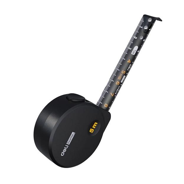 Измерительный и разметочный инструмент Deli Рулетка Home Series Black HT8519 5м х 19мм, эксклюзивный дизайн, корпус - высококачественный софттач пластик фото 3