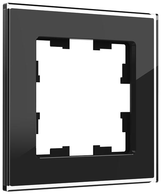 BRITE Рамка 1 пост РУ-1-2-БрЧ стекло черный фото 1