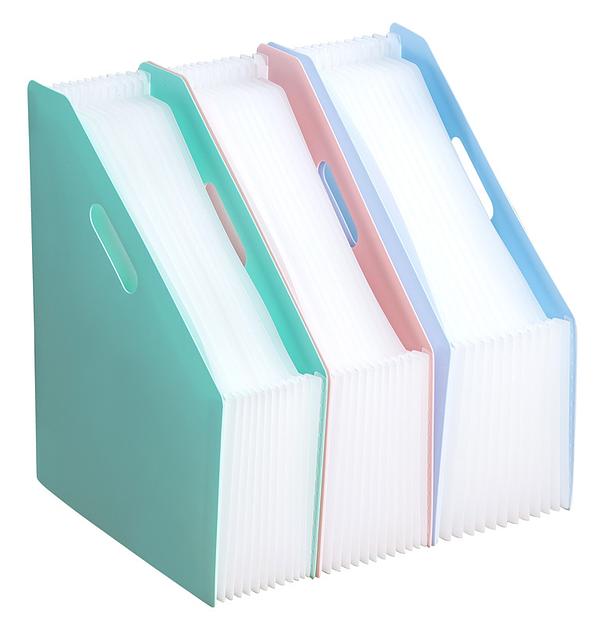 Лоток вертикальный Deli EB41102 Macaron 13отд. складной для бумаг A4 ассорти полипропилен фото 1