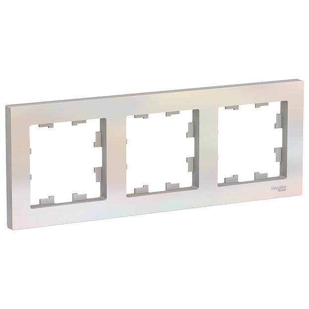 Systeme electric ATN000403 ATLASDESIGN 3-постовая РАМКА, универсальная, ЖЕМЧУГ фото 1