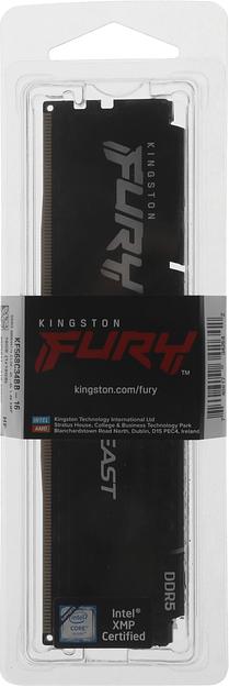 Модуль памяти DDR 5 DIMM 16Gb PC54400, 6800Mhz, Kingston FURY Beast Black XMP CL34 (KF568C34BB-16) (retail) фото 4
