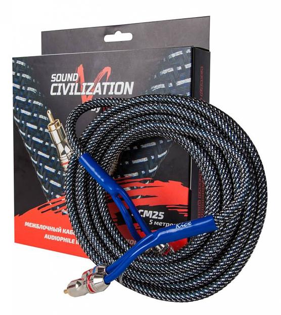 Акустический кабель Kicx RCA SCM25 5м 2-х канальный фото 1