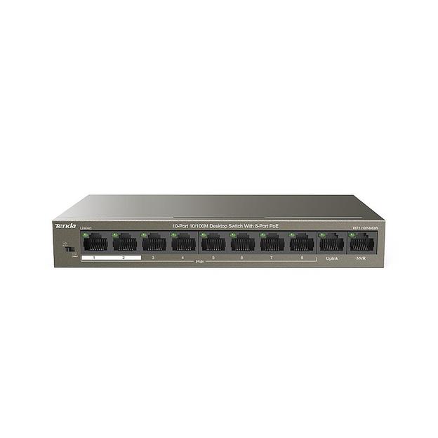 Коммутатор 10PORT 100M 8POE TEF1110P-8-63W TENDA фото 1