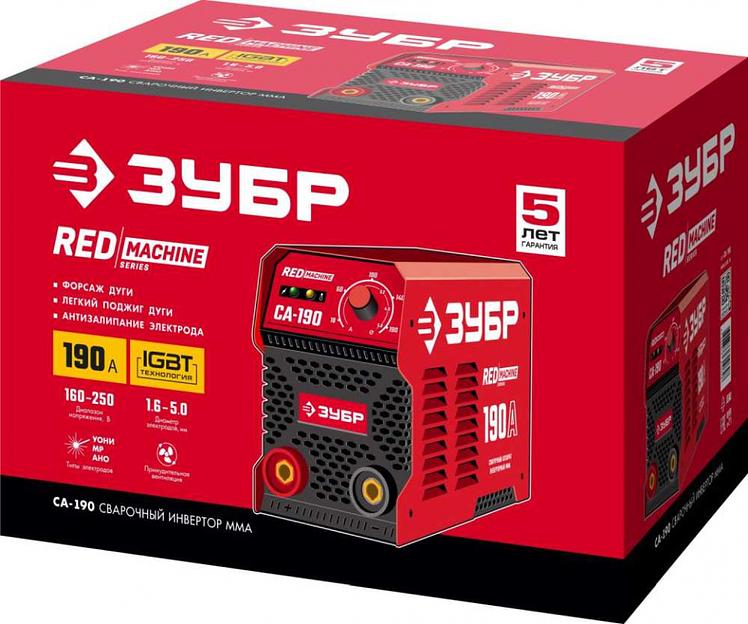 Сварочный аппарат Зубр СА-190 инвертор ММА 6.6кВт фото 8