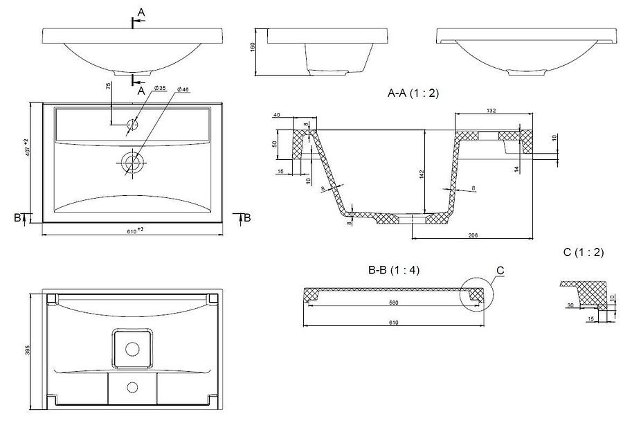 Тумба с раковиной для ванной Uperwood Foster 60 см, подвесная, белая фото 9
