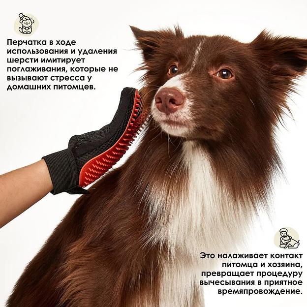Перчатка для вычёсывания шерсти ОПТ фото 8
