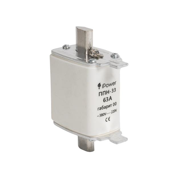 Предохранитель плавкий  iPower  ППН-33 63А  габарит 00 фото 1